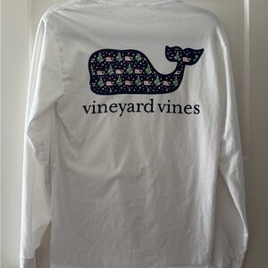Vineyard Vines Christmas Tree Santa Whale Long Sleeve Tee XS